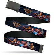 Web Belt Blank Black Buckle - BALDUR'S GATE III Group Pose and Title Logo Grays Webbing Web Belts Baldur's Gate III