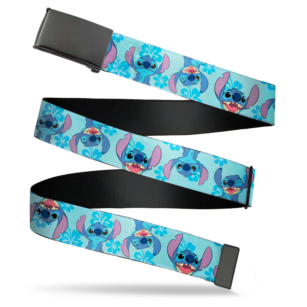 Web Belt Blank Black Buckle - Lilo and Stitch Stitch Expressions Flip Blues Webbing Web Belts Disney