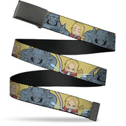 Web Belt Blank Black Buckle - Fullmetal Alchemist Brotherhood Chibi Elric Brothers Pose Yellow Webbing Web Belts Fullmetal Alchemist