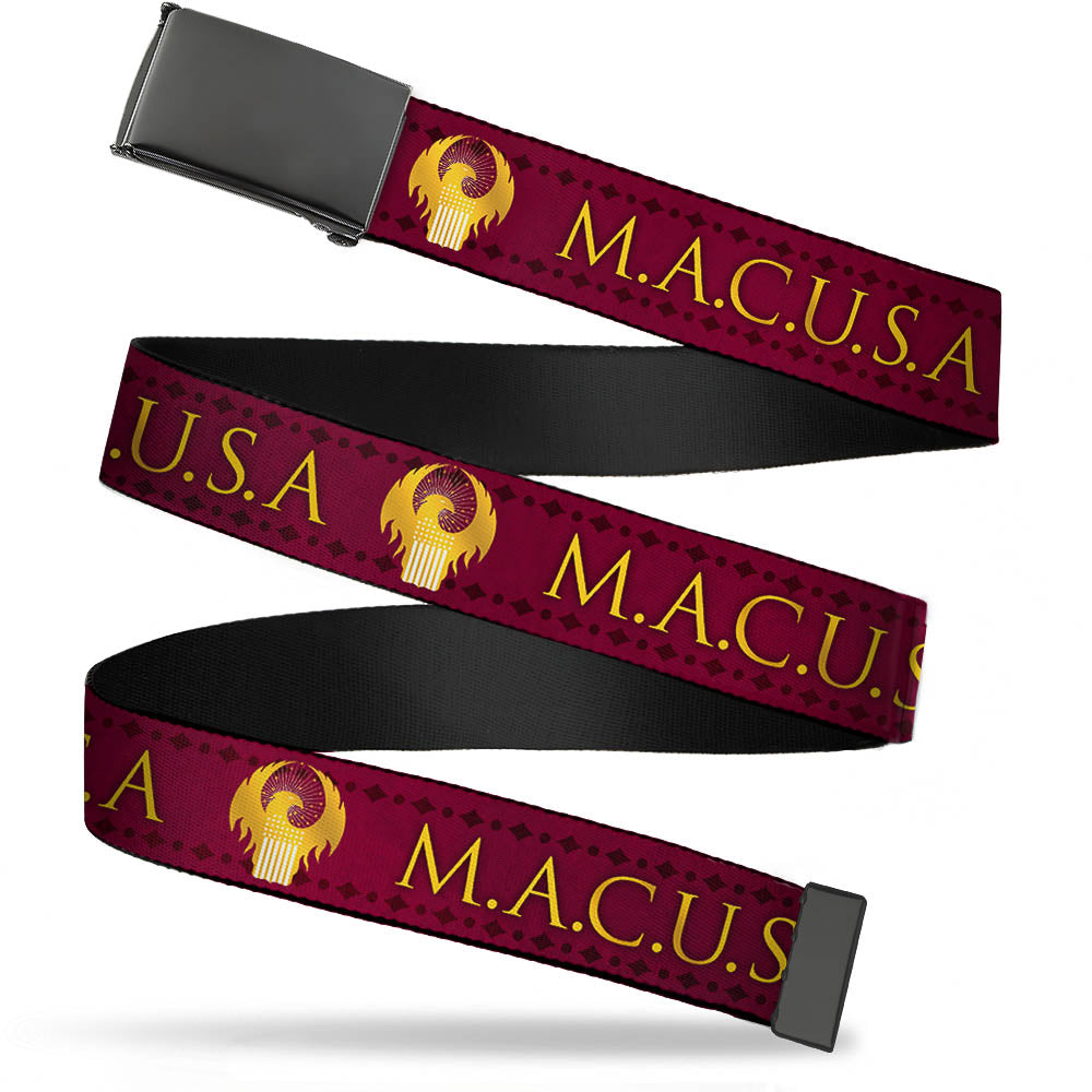 Black Buckle Web Belt - MACUSA/Seal Reds/Golds/White Webbing Web Belts Fantastic Beasts and Where to Find Them