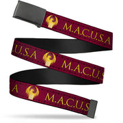 Black Buckle Web Belt - MACUSA/Seal Reds/Golds/White Webbing Web Belts Fantastic Beasts and Where to Find Them