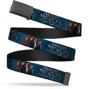Black Buckle Web Belt - FANTASTIC BEASTS AND WHERE TO FIND THEM 4-Character Pose Blues/Silver/Golds Webbing Web Belts Fantastic Beasts and Where to Find Them