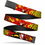 Black Buckle Web Belt - The Flash BOOM-KABOOM! Webbing Web Belts DC Comics   
