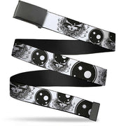 Black Buckle Web Belt - Space Your Face White/Black Webbing Web Belts Grateful Dead   
