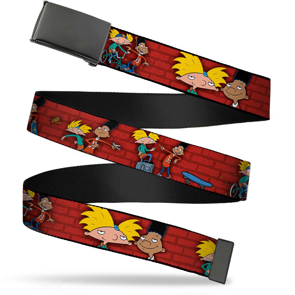 Black Buckle Web Belt - Arnold & Gerald Poses Brick Wall Webbing Web Belts Hey Arnold