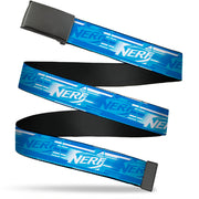 Web Belt Clamp Buckle - NERF Logo Streaks Blues/White Webbing Web Belts Nerf