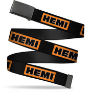 Black Buckle Web Belt - HEMI Bold Black/Orange/White/Black Webbing Web Belts Hemi   