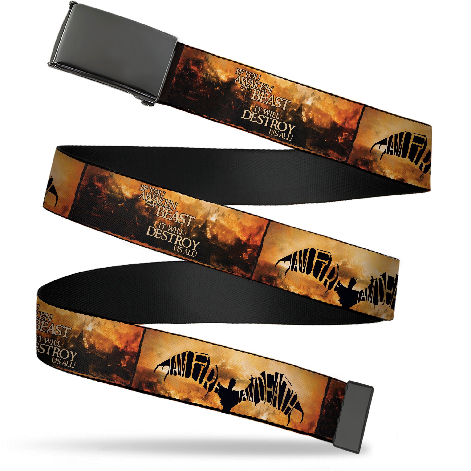 Web Belt Blank Black Buckle - The Hobbit The Desolation of Smaug Quote Blocks Webbing Web Belts The Hobbit