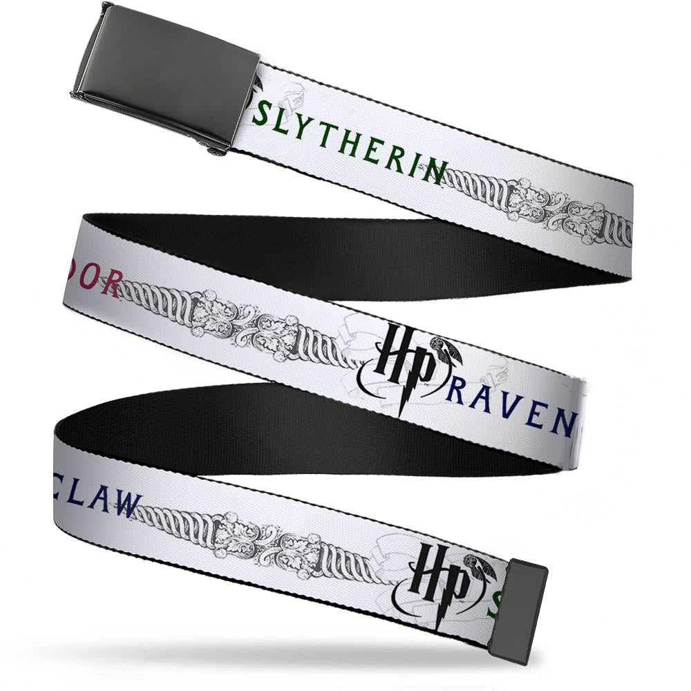 Black Buckle Web Belt - Harry Potter GRYFFINDOR/RAVENCLAW/SLYTHERIN White/Black Webbing Web Belts Harry Potter