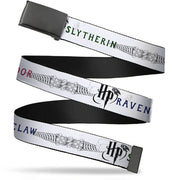 Black Buckle Web Belt - Harry Potter GRYFFINDOR/RAVENCLAW/SLYTHERIN White/Black Webbing Web Belts Harry Potter