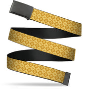 Web Belt Blank Black Buckle - Harry Potter Hufflepuff Icons Checker Yellows Webbing Web Belts Harry Potter