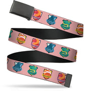Web Belt Blank Black Buckle - Harry Potter Team Spirit House Icons Pinks Webbing Web Belts Harry Potter