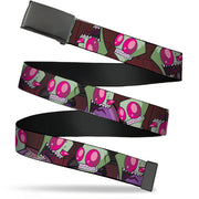 Web Belt Blank Black Buckle - Invader Zim Close-Up Poses Reds Webbing Web Belts Invader Zim