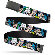 Black Buckle Web Belt - Justice League Villains CLOSE-UP Webbing Web Belts DC Comics   