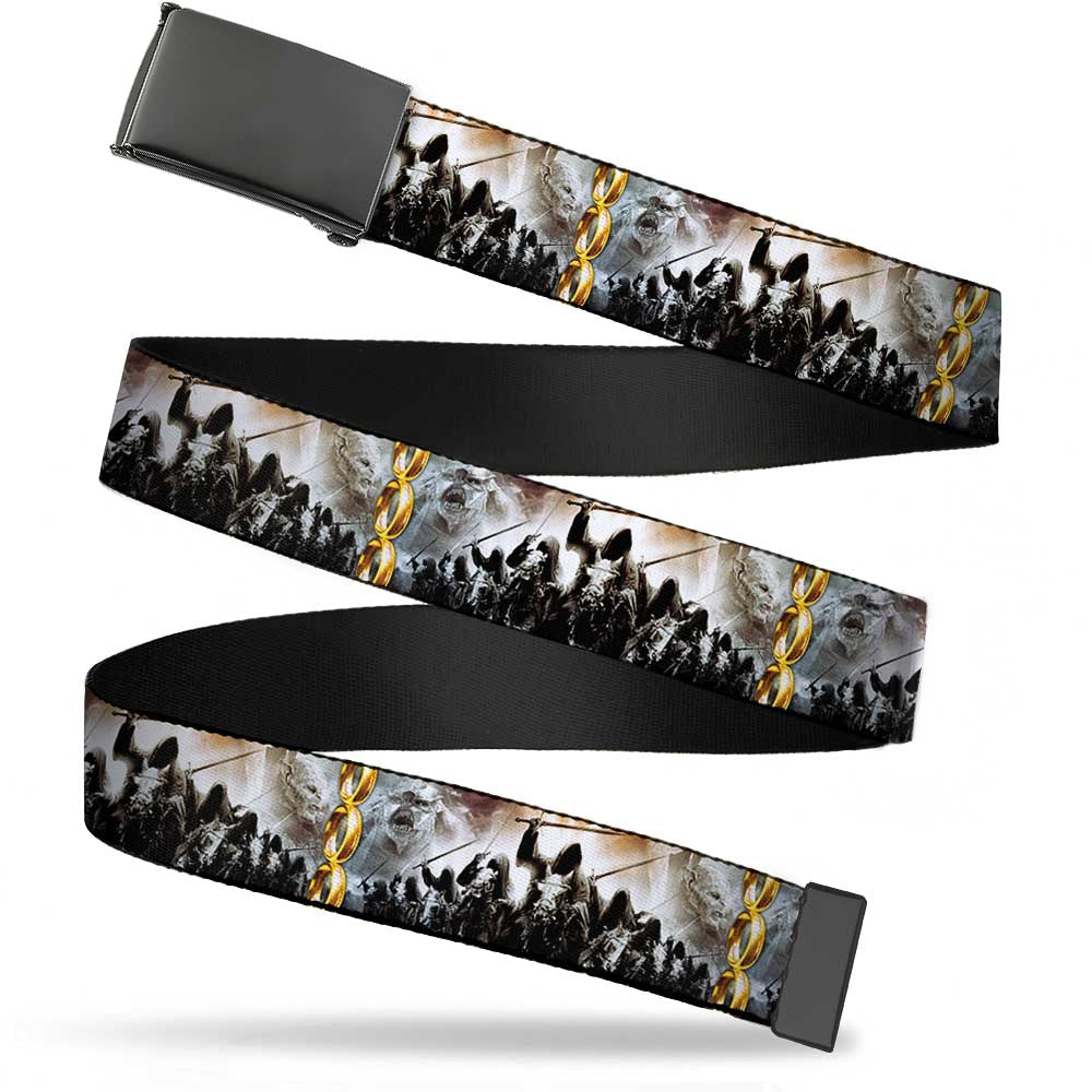 Web Belt Blank Black Buckle - 9-Ringwraiths Attack/3-Rings/Orcs Webbing Web Belts The Lord of the Rings