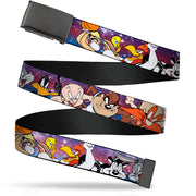 Black Buckle Web Belt - Space Jam Tunes Squad 10-Players Group Pose Galaxy Webbing Web Belts Looney Tunes   