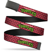 Web Belt Blank Black Buckle - TEENAGE MUTANT NINJA TURTLES Brick Title Logo Red Webbing Web Belts Teenage Mutant Ninja Turtles