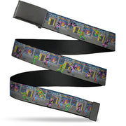 Web Belt Blank Black Buckle - Teenage Mutant Ninja Turtles Battle Purple Foot Soldier Ninja Arcade Scene Grays Webbing Web Belts Teenage Mutant Ninja Turtles