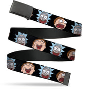 Web Belt Blank Black Buckle - Rick and Morty Expressions in Space Webbing Web Belts Rick and Morty   