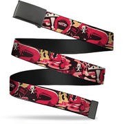 Web Belt Blank Black Buckle - Rick and Morty Anatomy Park Collage Reds/Black Webbing Web Belts Rick and Morty   
