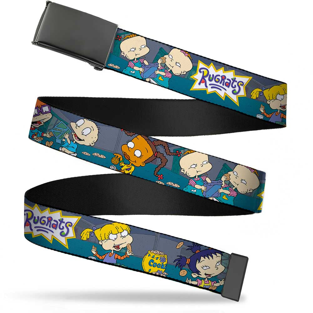 Black Buckle Web Belt - Rugrats Cookie Scene Webbing Web Belts Rugrats