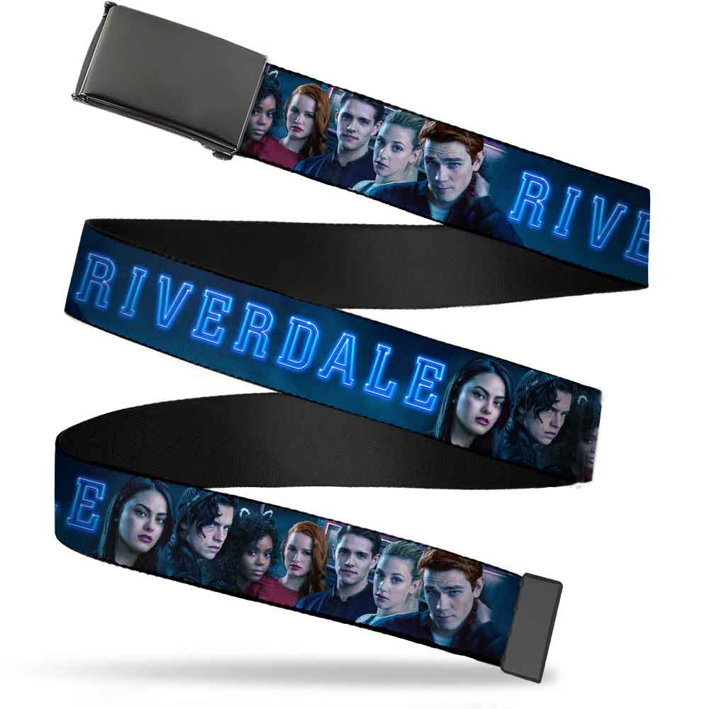 Black Buckle Web Belt - RIVERDALE 7-Character Group Pose Blues Webbing Web Belts Riverdale   