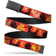 Web Belt Blank Black Buckle - Scooby Doo and Shaggy Halloween RUH ROH Orange/Black/Yellow Webbing Web Belts Scooby Doo   