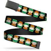 Web Belt Blank Black Buckle - South Park Kyle Flip Poses Black Webbing Web Belts South Park