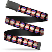Web Belt Blank Black Buckle - South Park Stan Flip Poses Black Webbing Web Belts South Park