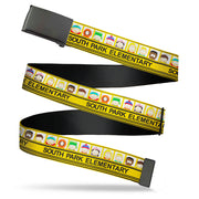 Web Belt Blank Black Buckle - SOUTH PARK ELEMENTARY School Bus Characters Pose Yellow Webbing Web Belts South Park