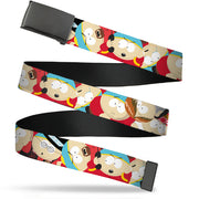 Web Belt Blank Black Buckle - South Park Cartman Expressions Stacked Webbing Web Belts South Park