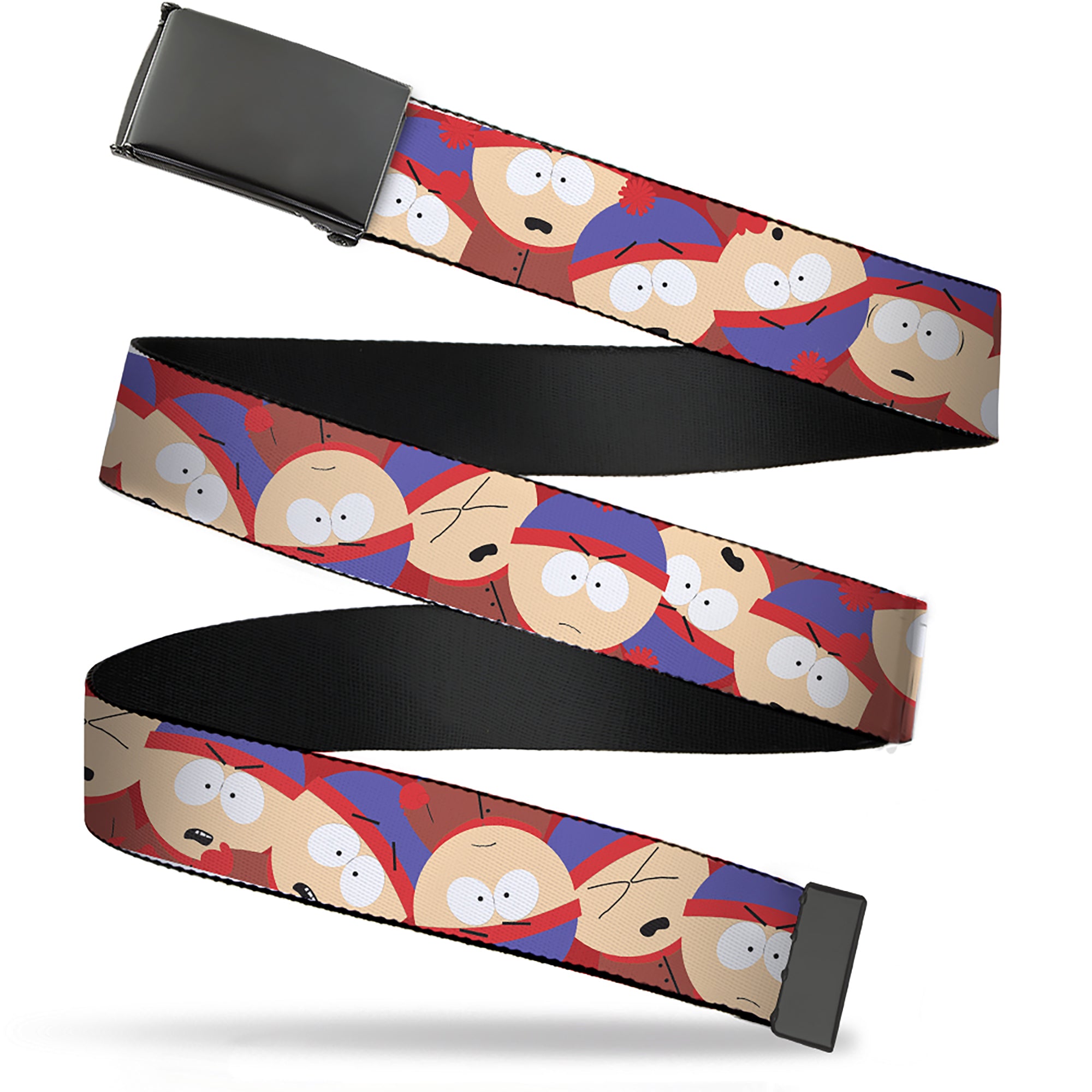 Web Belt Blank Black Buckle - South Park Stan Expressions Stacked Webbing Web Belts South Park
