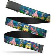 Black Buckle Web Belt - SpongeBob & Friends 8-Bit Scene Webbing Web Belts SpongeBob SquarePants