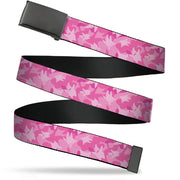 Web Belt Blank Black Buckle - SpongeBob Patrick Star Poses Scattered Tonal Pinks Webbing Web Belts SpongeBob SquarePants