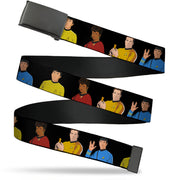 Web Belt Blank Black Buckle - Star Trek Original Series Four Crew Member Group Black Webbing Web Belts Star Trek