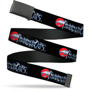 Web Belt Blank Black Buckle - THUNDERCATS Classic Series Logo Black/Red/Silver Webbing Web Belts ThunderCats   