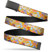Web Belt Blank Black Buckle - The Wizard of Oz Characters Scenes and Icons Collage Yellow Webbing Web Belts The Wizard of Oz