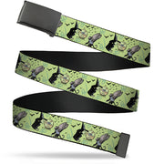 Web Belt Blank Black Buckle - The Wizard of Oz Wicked Witch of the West and Flying Monkeys Greens Webbing Web Belts The Wizard of Oz