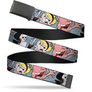Web Belt Blank Black Buckle - The Grim Adventures of Billy & Mandy Group Pose Gray Webbing Web Belts The Grim Adventures of Billy & Mandy