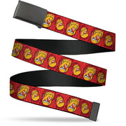 Web Belt Blank Black Buckle - The Year Without a Santa Claus Heat Miser Face Collage Reds Webbing Web Belts The Year Without A Santa Claus
