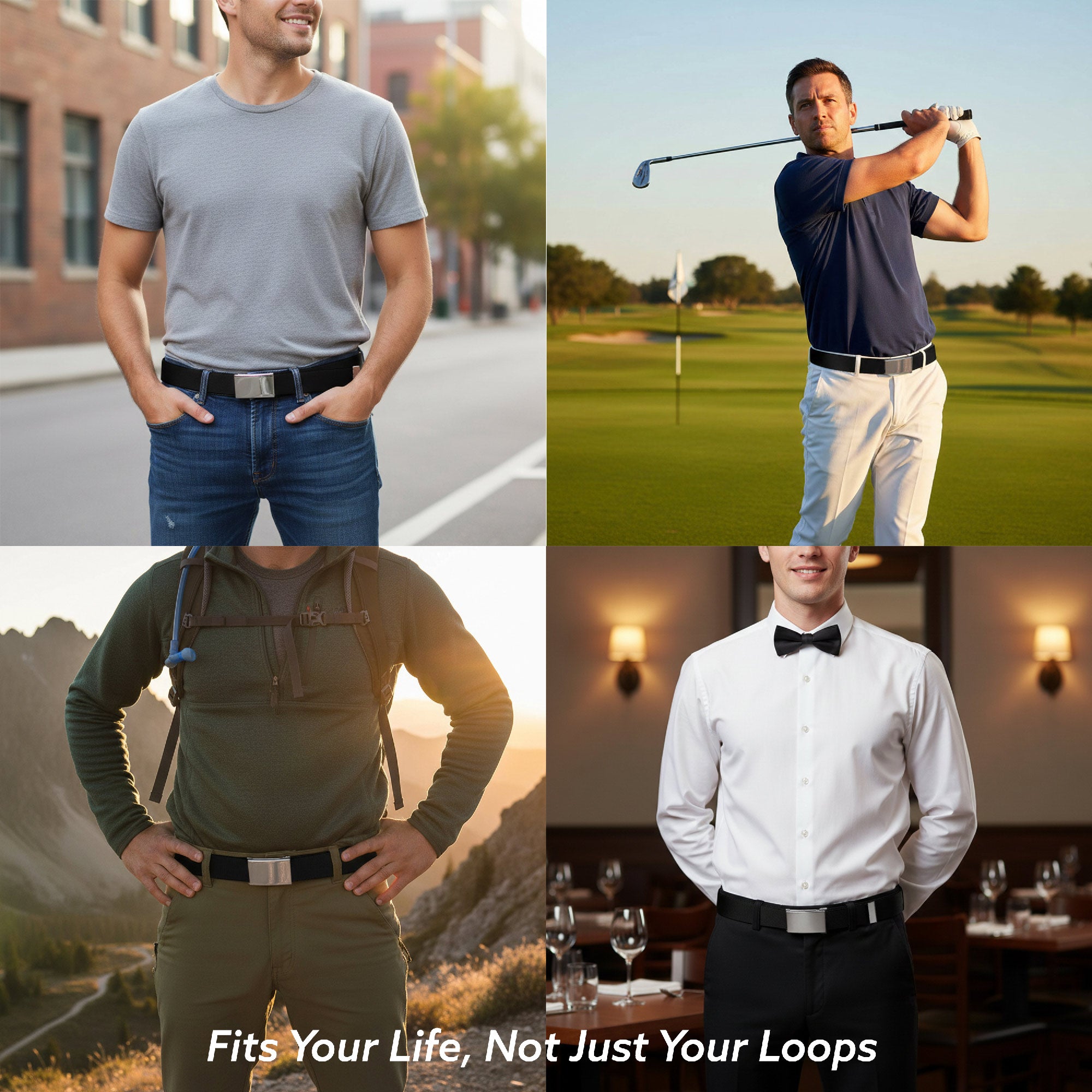 Web Belt Blank Chrome Buckle - Flame Silver Webbing Web Belts Buckle-Down