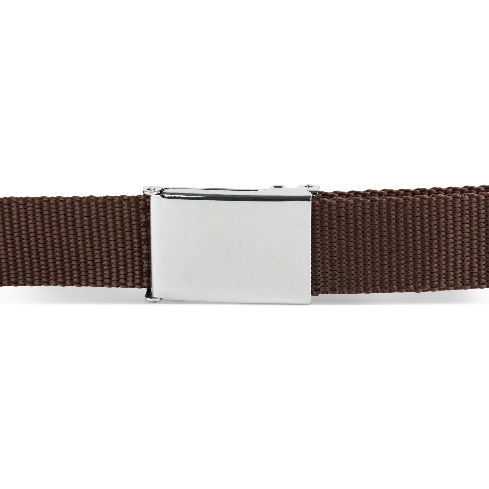 Web Belt Blank Chrome Buckle - Brown Webbing Web Belts Buckle-Down
