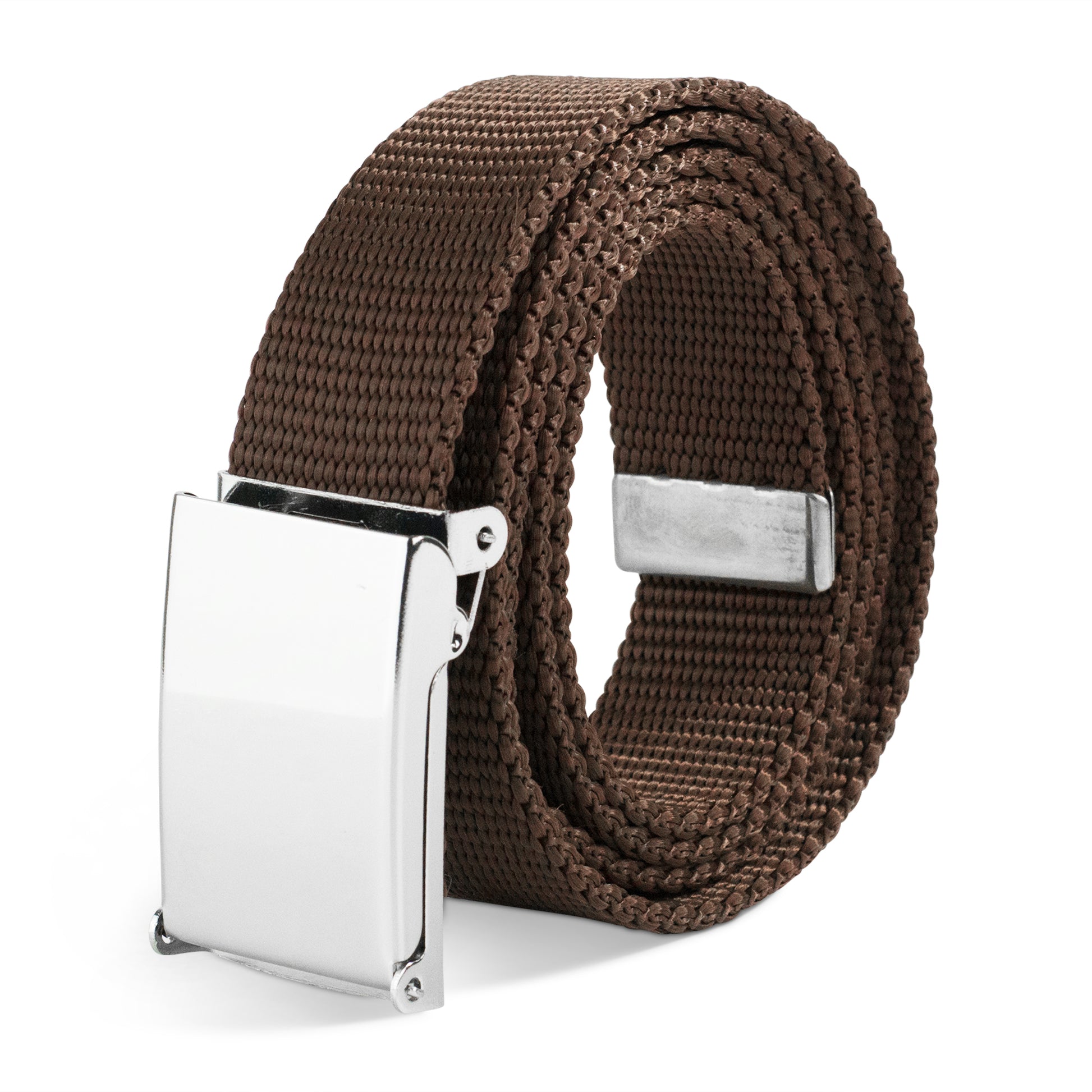 Web Belt Blank Chrome Buckle - Brown Webbing Web Belts Buckle-Down