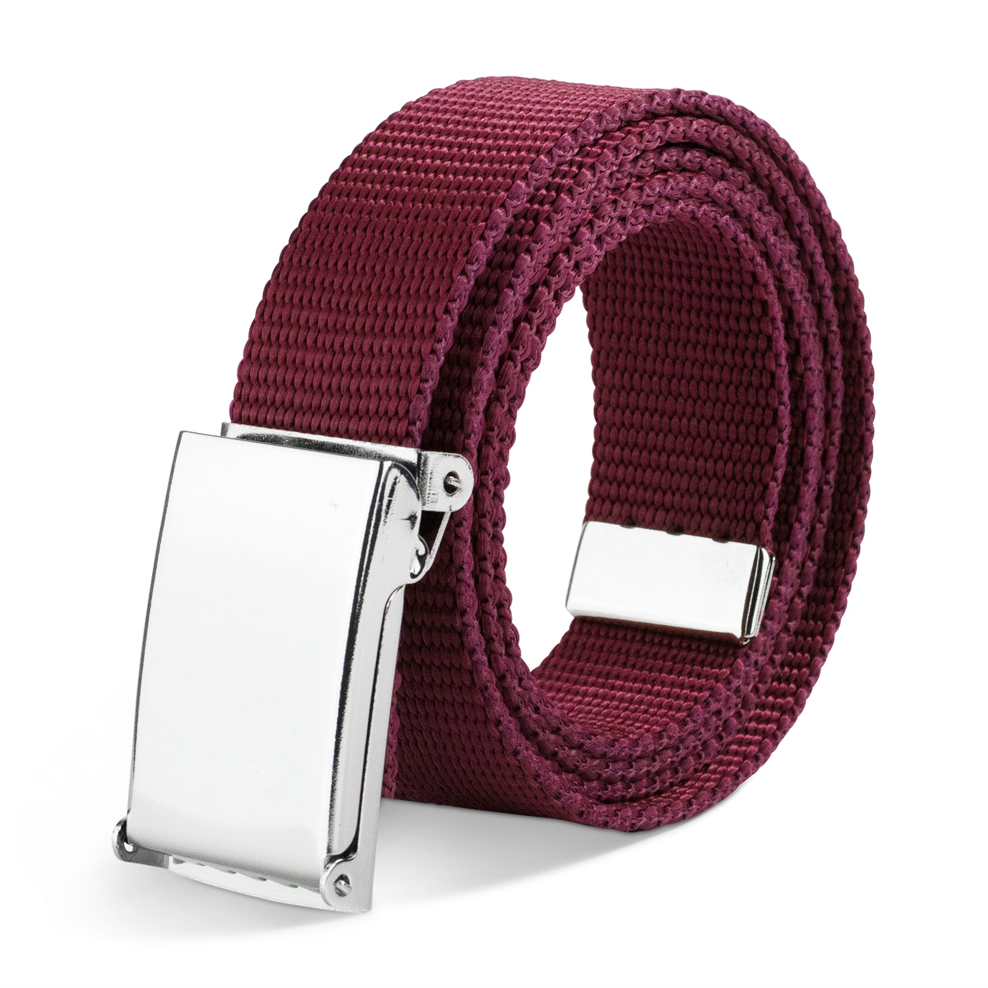 Web Belt Blank Chrome Buckle - Burgundy Webbing Web Belts Buckle-Down