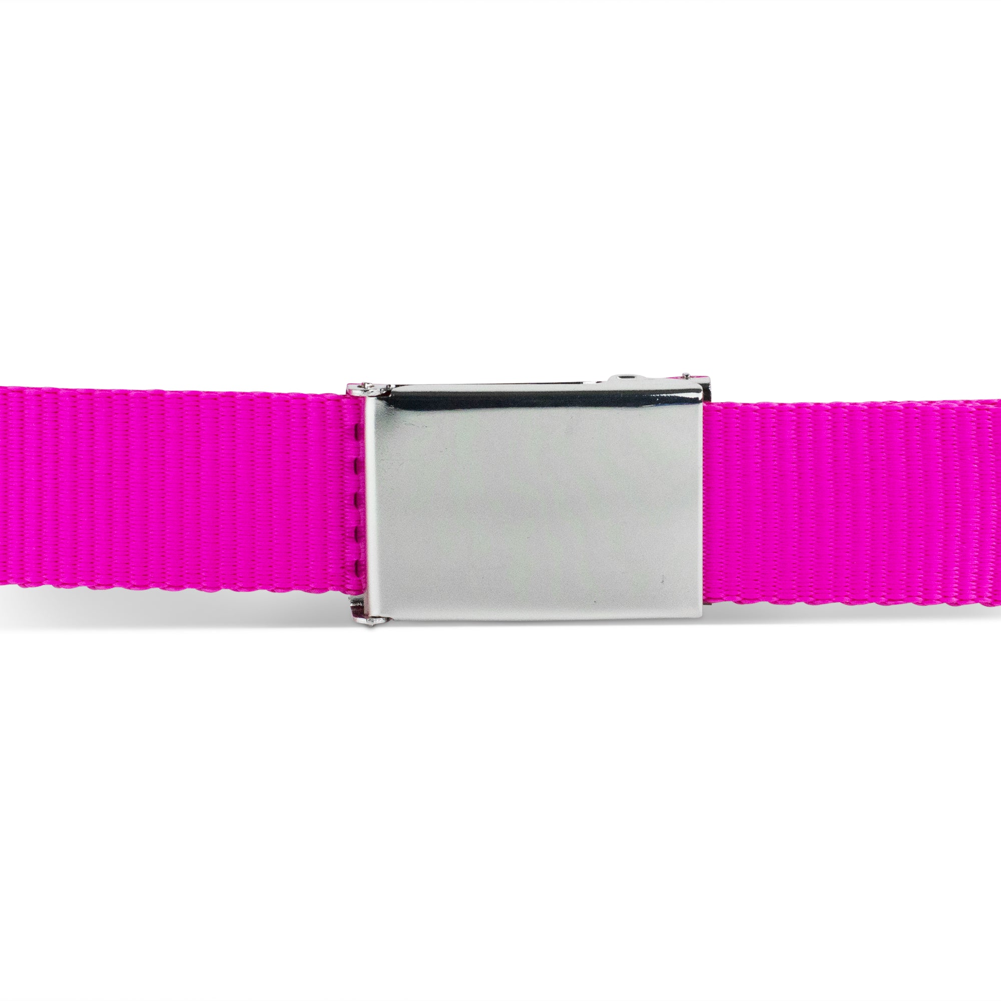 Web Belt Blank Chrome Buckle - Fuchsia Webbing