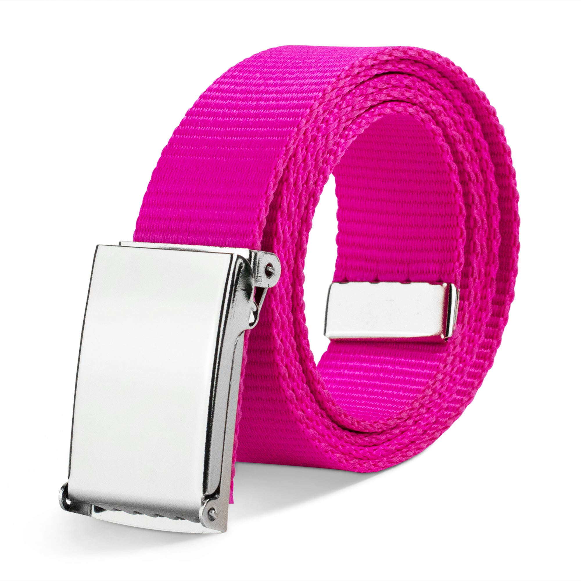 Web Belt Blank Chrome Buckle - Fuchsia Webbing