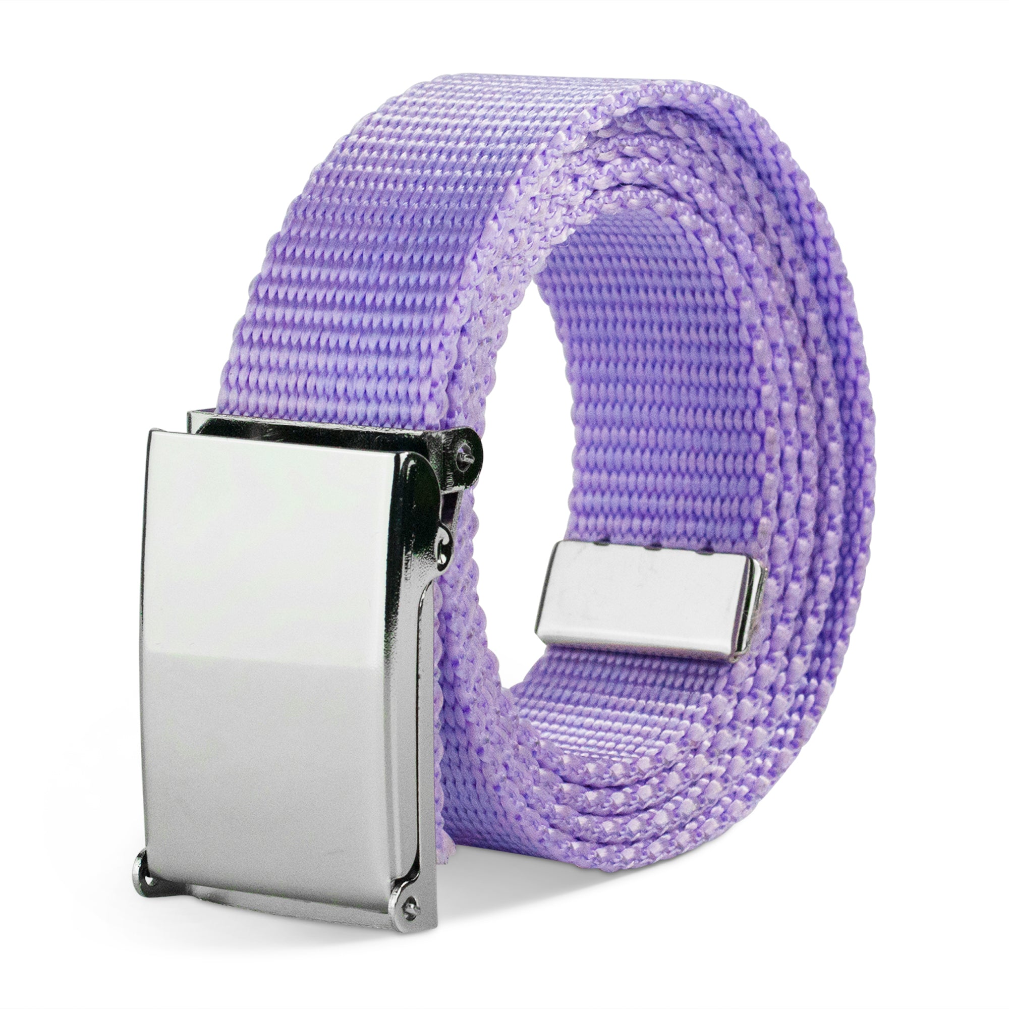Web Belt Blank Chrome Buckle - Lavender Webbing