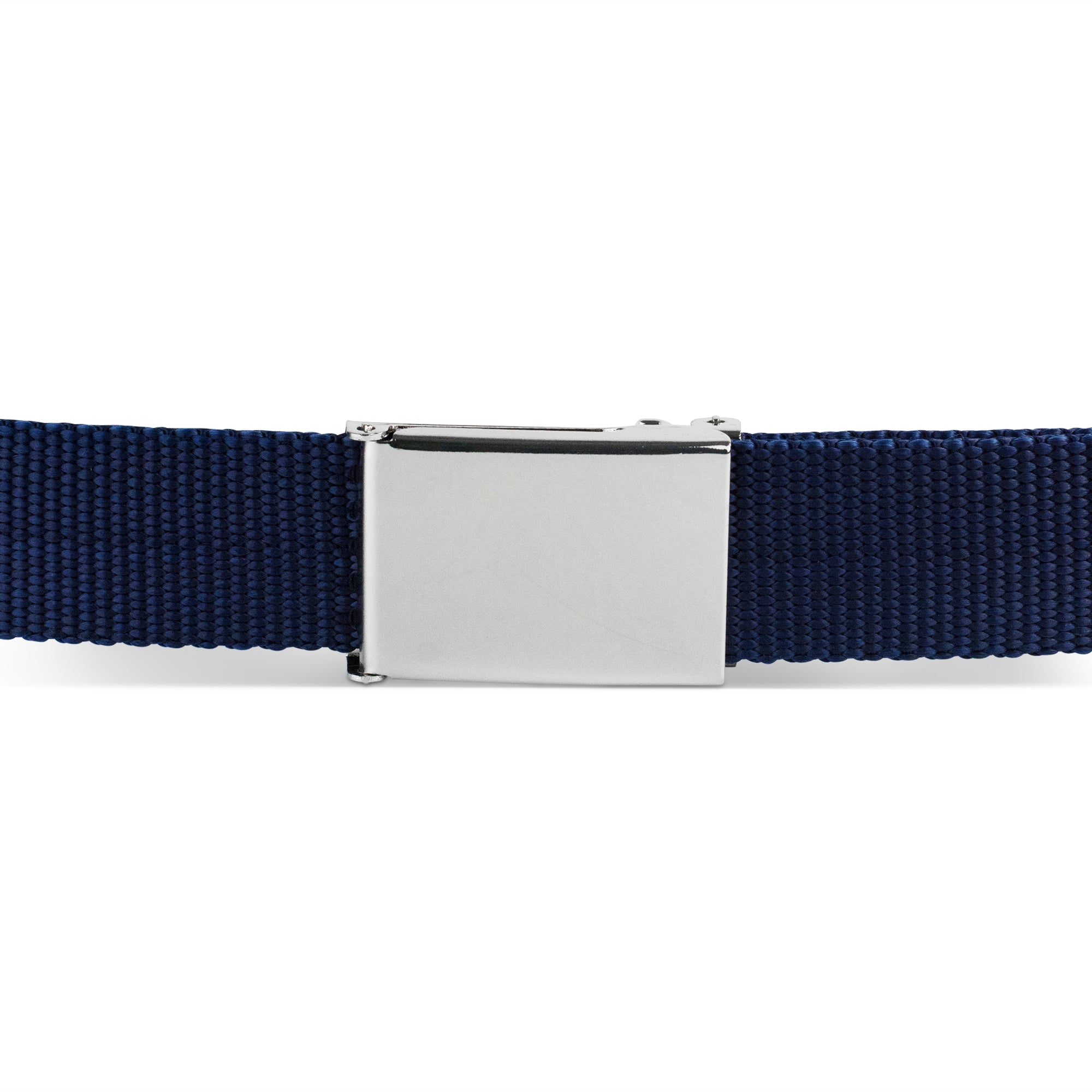 Web Belt Blank Chrome Buckle - Navy Webbing