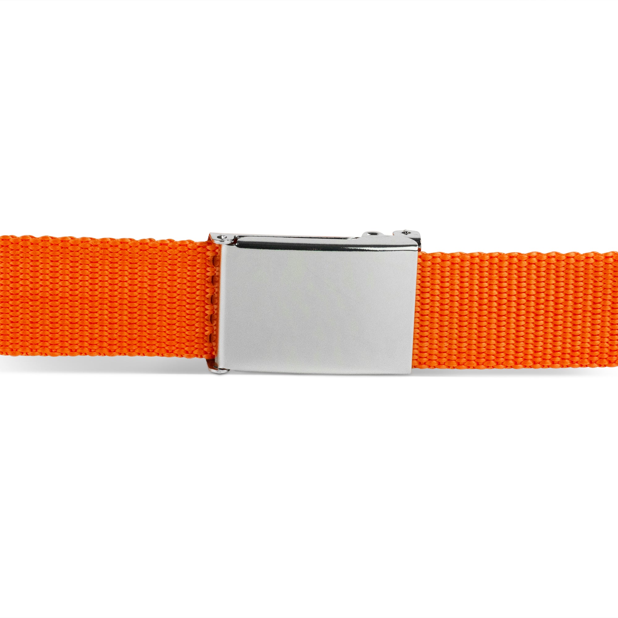 Web Belt Blank Chrome Buckle - Orange Webbing