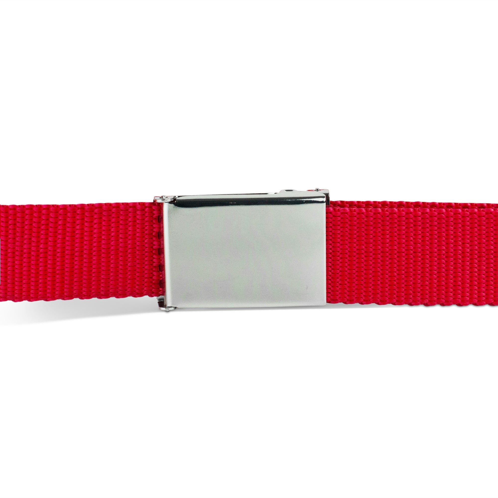 Web Belt Blank Chrome Buckle - Red Webbing